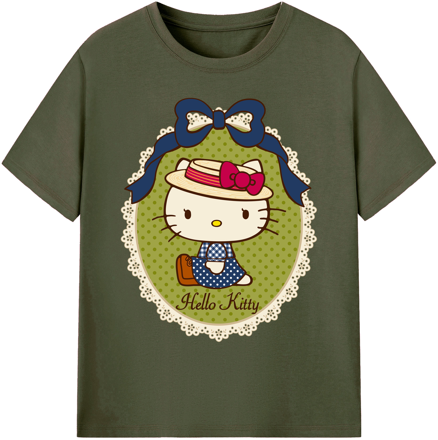 （画像用） Hello Kitty ハローキティ 綿100％ メンズ半袖Tシャツ｜肌触りやわらか＆通気性